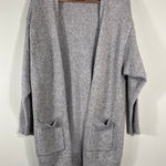 EXPRESS Women’s Open Front Cardigan Sweater Size S Gray Soft Knit Pockets Photo 0