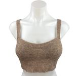ZARA Brown Wool Cozy Knit Sleeveless Strap Cropped Sweater Cami Tank Top Size S Photo 0