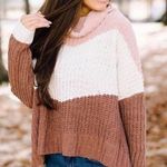 POL Tri Color Color Block Sweater Photo 0