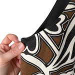 WD•NY NWT WD.NY Brown Black Leaf Scroll Print Embellished Neckline Sheath Dress Photo 9