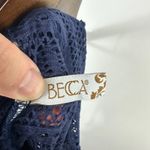 Becca Cover Up Dress Women Cold Shoulder Navy Crochet Boho Beach Festival XS Blue Photo 2