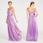 AMUR Stef Pleated Strapless Gown Maxi Dress in Lilac Petal Purple Sz 8 Photo 2