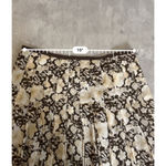 Women's Silk & Cotton Brown & Beige Floral Midi Skirt 6 Photo 5