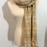 Charter Club  Cashmere Scarf in Beige Plaid Photo 0