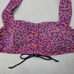 Matilda Jane  Purple Floral Halter Tie Padded Bikini Bralette Swim Top S Small Photo 3