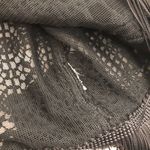 Charles Chang Lima Lace Fringe Embroidered Floral Long Sleeve Black Photo 5