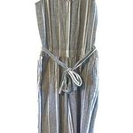 Cloth & Stone Jumpsuit Linen Blend Stripes Cropped Wide Leg S Anthropologie Photo 0