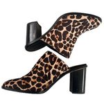 Rebecca Minkoff EUC Leather Calf Hair Heeled Mules Size 9 Photo 0
