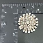 Vintage Unsigned Starburst Snowflake Clear Rhinestones Pendant Brooch 17g Photo 9
