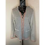 CURIO KNIT GREY ZIP UP HOODIE CARDIGAN‎ ORANGE PIPING MEDIUM Size undefined Photo 1