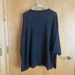 Eileen Fisher Eileen Fisher Wool Sweater Jumper Womens S/M Gray Stripe Short Sleeve Boxy Photo 2