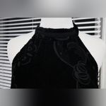 Sophia Michelle Medium Silk Halter Top Solid Black Burn Photo 4