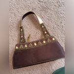 Brown suede beaded shoulder bag Photo 1