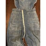 La Vie Rebecca Taylor Ruffle 100% Cotton Denim Jumpsuit Side Cutout Size Small Blue Photo 7