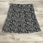 Banana Republic Black & White Zebra Print Zip Back Lined Mini Skirt Size 4 Photo 4