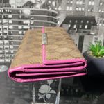 Gucci  Brown and Pink Clutch with Gold Chain Photo 14