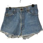Levi's  Women's 28 Orange Tab Jean Shorts Distressed Light Wash Denim Raw Hem Mom Photo 0