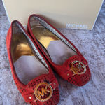 Michael Kors Red Suede Moccasin Flats Size 9 Photo 0