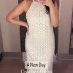 A New Day  white High Neck Sleeveless Crochet Midi Dress Medium Photo 0