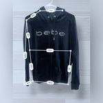 Bebe  SPORT Women’s Athleisure Velour Casual Pullover Rhinestoned Hoodie Photo 6