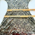 Peruvian Connection  Brown Floral Button Front Long Sleeve Pima Modal Dress Sz M Photo 7