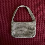 Handmade Crochet Shoulder Bag – Beige Knitted Purse, Trendy Small Tote, Minimalist Style Photo 1