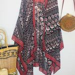 Oriental Floral Open Draped Kimono​ Red Size undefined Photo 1