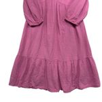Gap Women's Pink Gauze 100% Cotton Midi Dress V Neck Long Sleeve Size M Photo 3