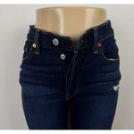 Levi's Women's Ribcage Straight Leg Ankle Jeans Denim Dark Wash Distressed 27 Photo 4