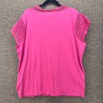 Ralph Lauren Lauren Womens Blouse Size 3X Y2K Crochet Detail Henley Preppy Boho Photo 1