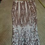 A'Gaci Gold Sequin High Slit Fitted Gown SZ L 8/10 Formal Gala Prom Stretchy Photo 12