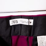 NEW Zara Crepe Front Pleat Mid Rise Straight Leg Solid Purple Trouser Pants S Photo 2