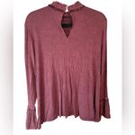 POL Purple Smocked Ruffle Blouse Photo 3