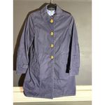 Coach  Navy Blue Trench Coat Gold Buttons Lined Women Size 4 Photo 1