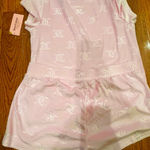 Juicy Couture NWT baby pink velvet lounge wear/PJS with jc logo all over M Photo 1