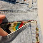 Vintage High Rise Mom Jean Denim Shorts Crochet 28 Blue Photo 5
