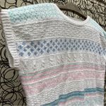 Vintage 50s 60s Lilly of California pastel stripe sleeveless sweater blouse MED Photo 2