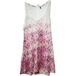 Anthropologie Akemi + Kin Caicos Tank Top Scoop Neck Sleeveless Floral Diamond Pattern Pink S Photo 1
