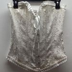Vintage Elegant Off White Size XL Brocade Corset Top. 100% Cotton Preloved. Photo 0
