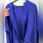 Dana Buchman VTG  Royal Blue  Liquid Silk Top Crew Neck  Colorful Quiet Luxury Photo 2