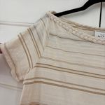 Sézane Sezane Diane Dress Beige Gold Cream Striped Mini Dress Size Medium Quiet Luxury Photo 3