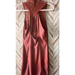 Free People  Intimately Bodycon Dress M Rust Orange Lace Corset Stretch Mini Boho Photo 3