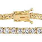 Alexa Leigh Crystal Tennis Bracelet in Gold One Size Womens Jewelry Photo 0