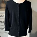 Audrey & Grace Black Cardigan Lightweight Dressy Sweater Petite Medium Solid Photo 0