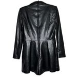Alice + Olivia NWT Kyrie Long Sleeve Faux Leather Tuxedo Romper Women Black 12 Photo 3
