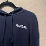 Hollister Women’s Navy Blue Waffle Knit Hoodie Long Sleeves Size XS Photo 2