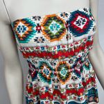 Chocolate Bohemian Print Midi Length Strapless Dress Size M Photo 4