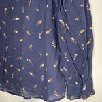 Next Women's Size 14 Navy Floral Lightweight Longsleeve Button‎ down Blue Photo 6