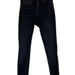 AGOLDE Sophie High Rise Skinny Crop Black Jeans Temple Distressed Hems Size 24 Photo 1