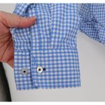 JCP Gingham Button Shirt Womens Picnic Business Casual Country Western Size L Blue Size L Photo 2